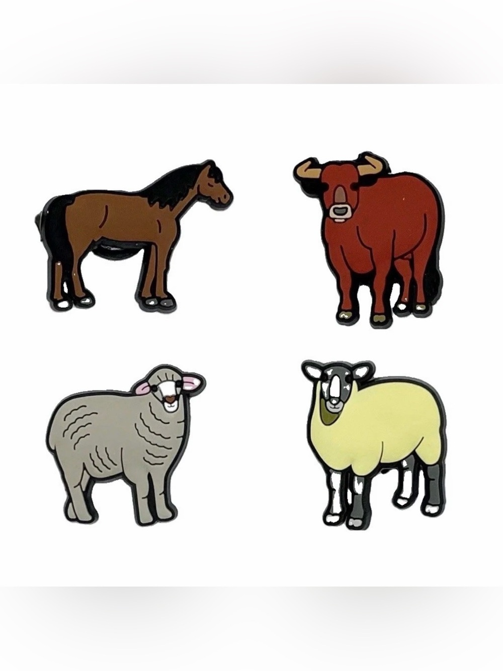 4 Pieces Farm Animal Shoe Charms For Croc Shoes